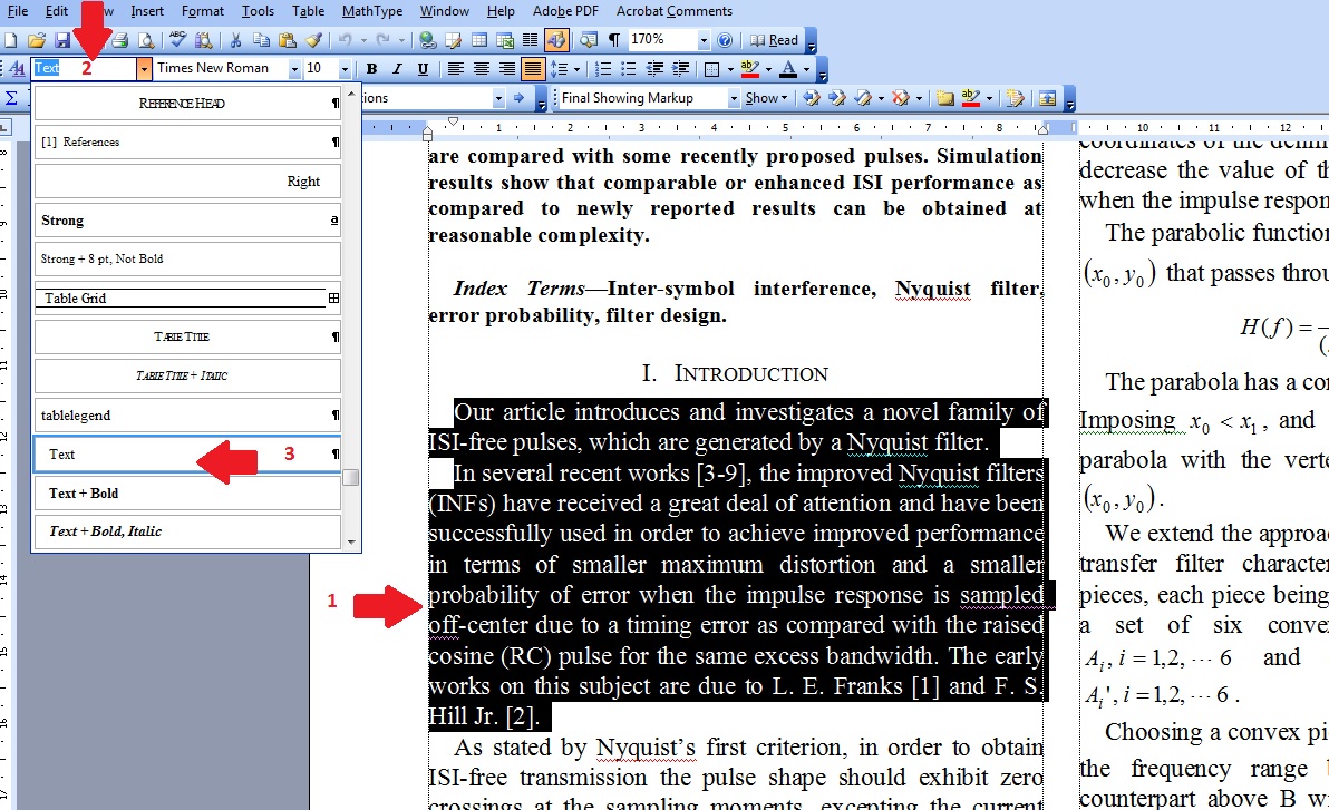 How Can I Apply A Certain Style To A Text Paragraph In Microsoft Word